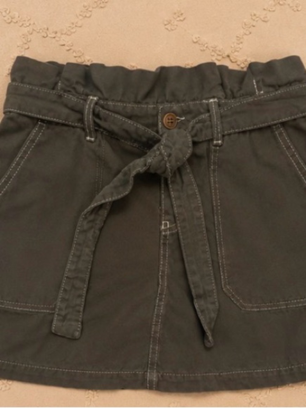 Free People Splendor In The Grass paperbag waist mini skirt